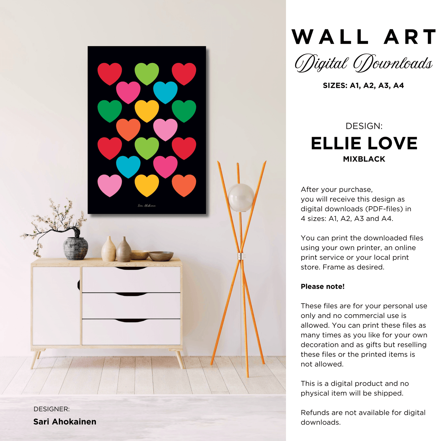 DIGITAL WALL ART - ELLIE LOVE mixblack - SHALMIAK