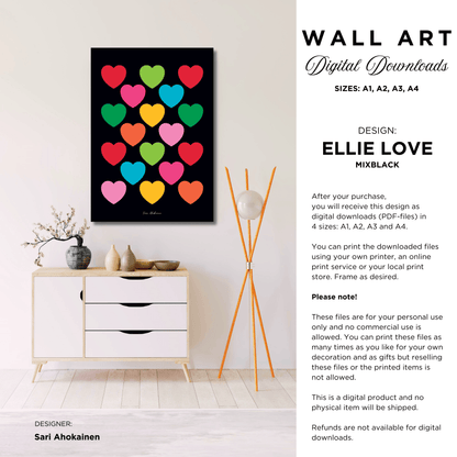 DIGITAL WALL ART - ELLIE LOVE mixblack - SHALMIAK