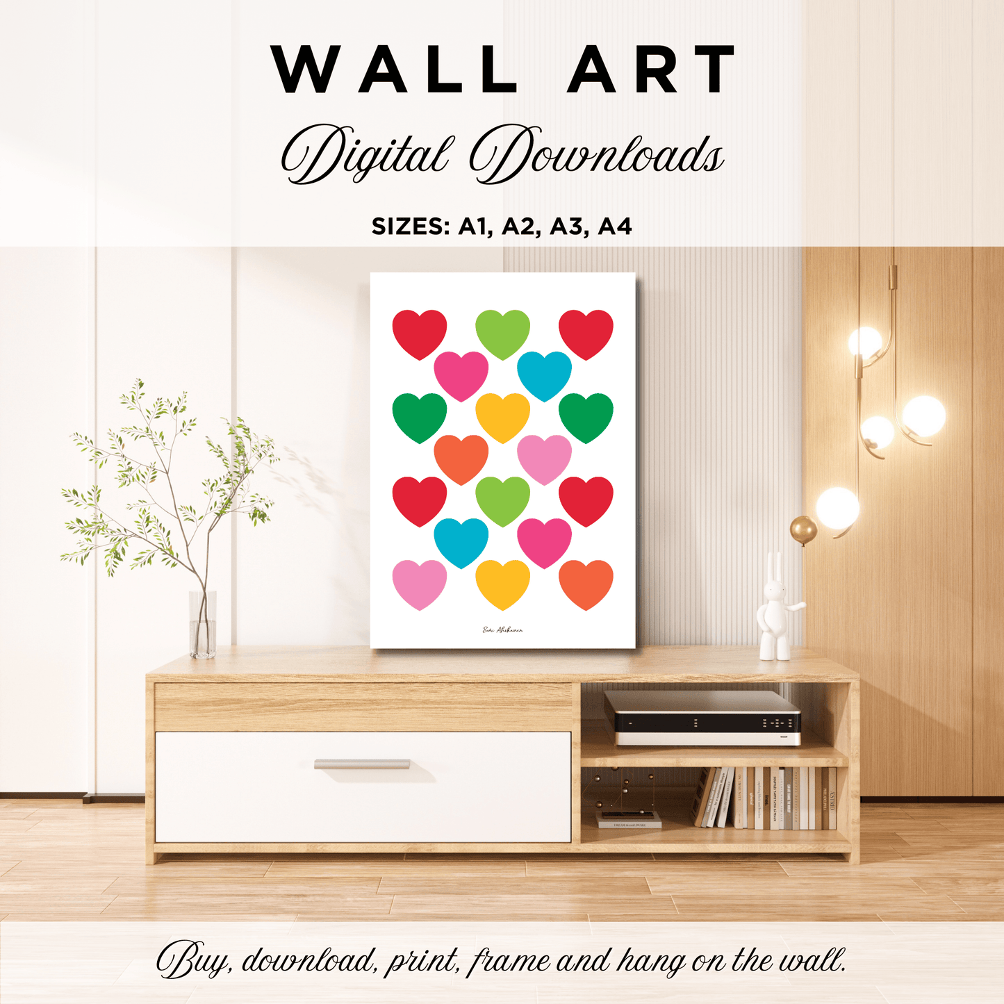 DIGITAL WALL ART - ELLIE LOVE mixwhite - SHALMIAK