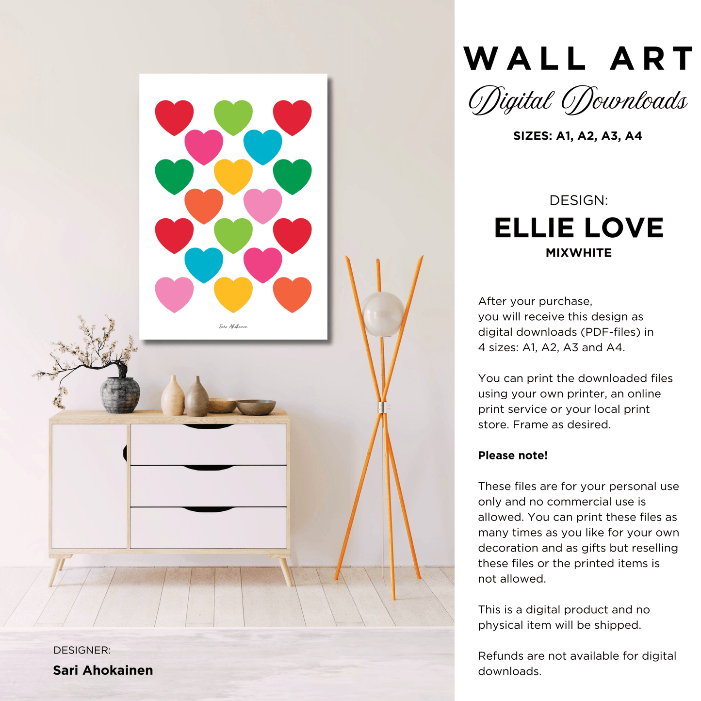 DIGITAL WALL ART - ELLIE LOVE mixwhite - SHALMIAK