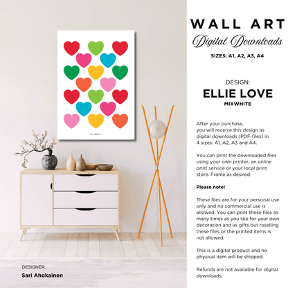 DIGITAL WALL ART - ELLIE LOVE mixwhite - SHALMIAK