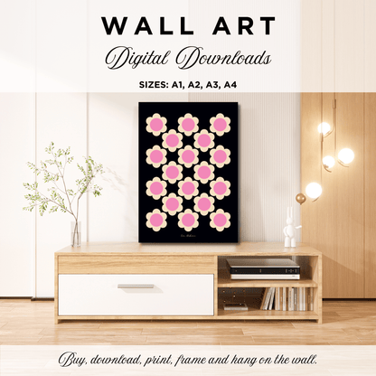 DIGITAL WALL ART - ELLIE pink black - SHALMIAK