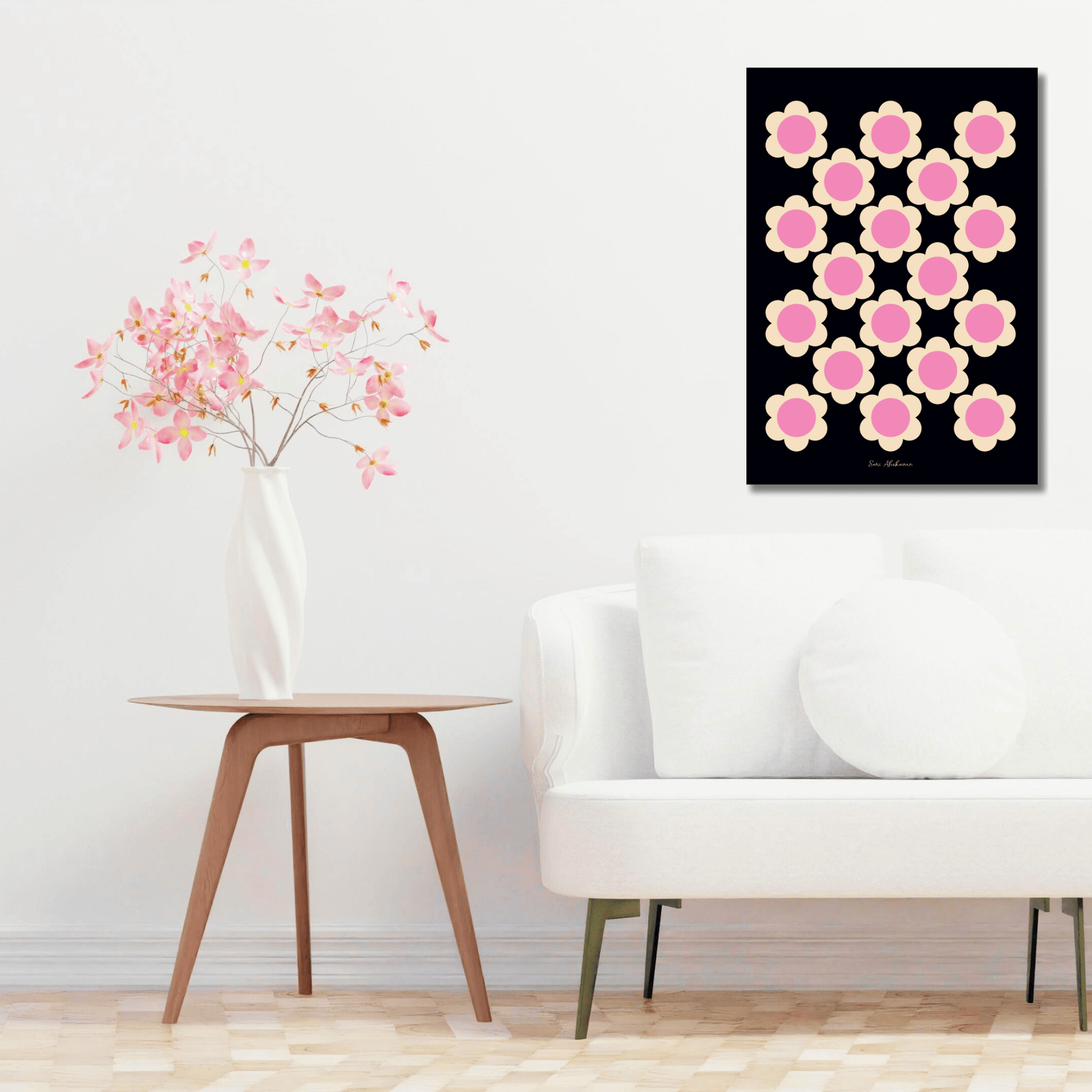 DIGITAL WALL ART - ELLIE pink black - SHALMIAK