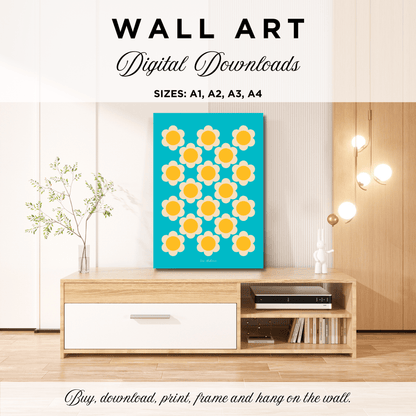 DIGITAL WALL ART - ELLIE yellow turquoise - SHALMIAK