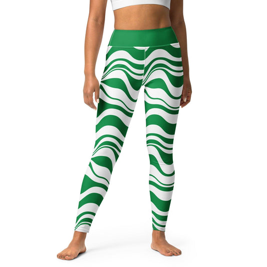 ENERGY WAVES green -2- Yoga Leggings - SHALMIAK