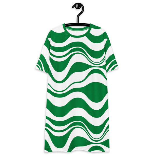 ENERGY WAVES green - T-shirt dress - SHALMIAK