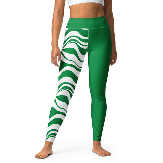 ENERGY WAVES green - Yoga Leggings - SHALMIAK