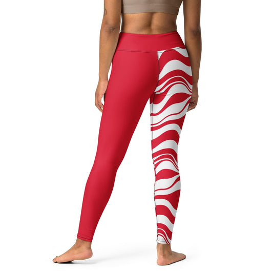 ENERGY WAVES red - Yoga Leggings - SHALMIAK