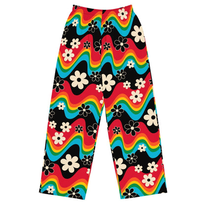 FLORA RAVE - All-over print unisex wide-leg pants - SHALMIAK