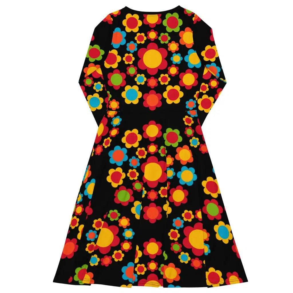 FLOWERSHOP colour - Midi dress with long sleeves and pockets - SHALMIAK