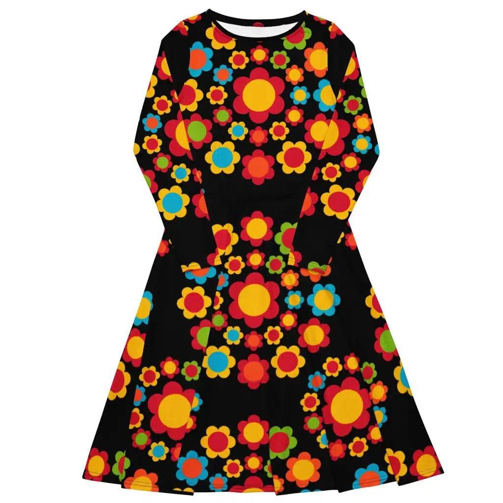 FLOWERSHOP colour - Midi dress with long sleeves and pockets - SHALMIAK