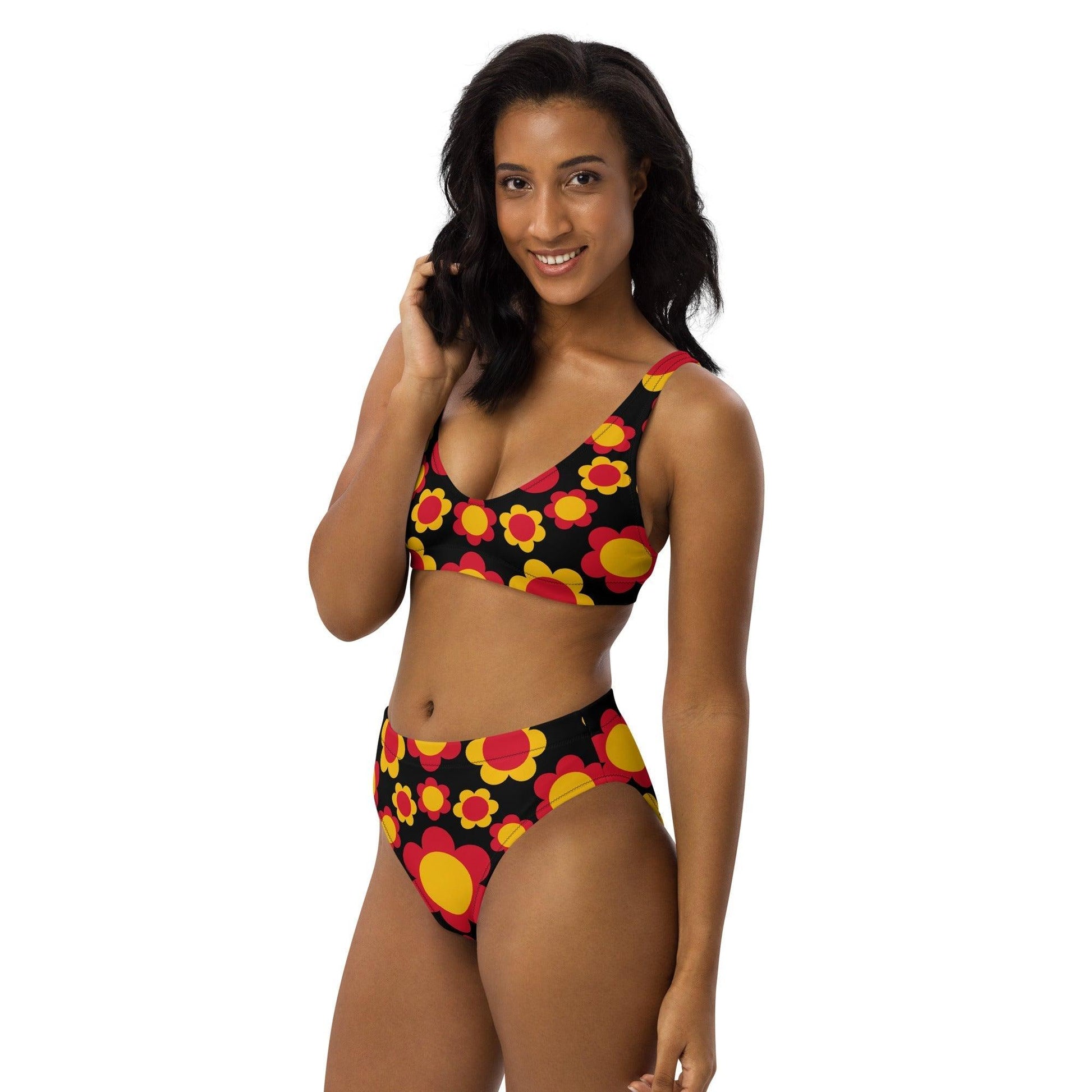 FLOWERSHOP red yellow - Bikinis made of recycled material - SHALMIAK