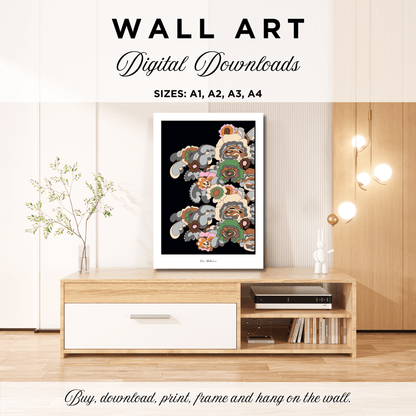 DIGITAL WALL ART - GROOVY KURBITS natural - SHALMIAK