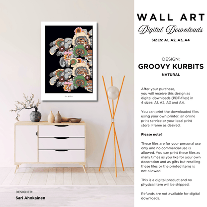 DIGITAL WALL ART - GROOVY KURBITS natural - SHALMIAK