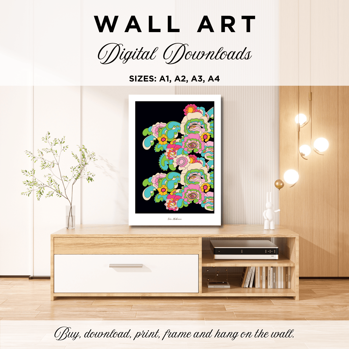 DIGITAL WALL ART - GROOVY KURBITS pastel - SHALMIAK