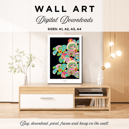 DIGITAL WALL ART - GROOVY KURBITS pastel - SHALMIAK