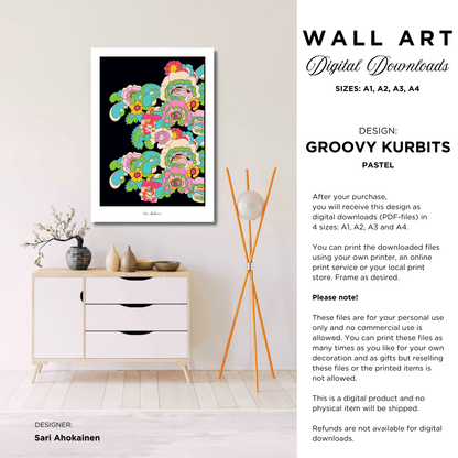 DIGITAL WALL ART - GROOVY KURBITS pastel - SHALMIAK