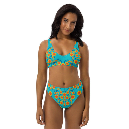 HEARTBEAT orange blue - Bikinis made of recycled material - SHALMIAK