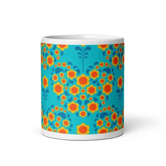 HEARTBEAT orange blue - Ceramic Mug - SHALMIAK