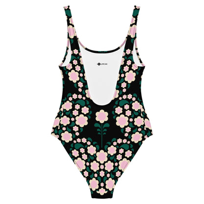 HEARTBEAT pink black - One-Piece Swimsuit - SHALMIAK