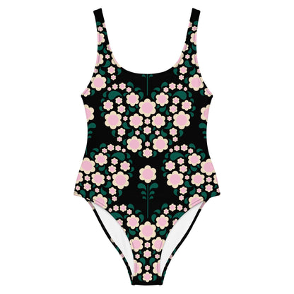 HEARTBEAT pink black - One-Piece Swimsuit - SHALMIAK