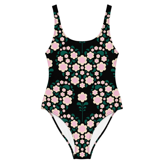 HEARTBEAT pink black - One-Piece Swimsuit - SHALMIAK