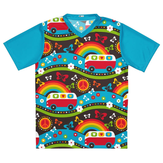 HIPPIE DAY rainbow - Recycled unisex sports jersey - SHALMIAK