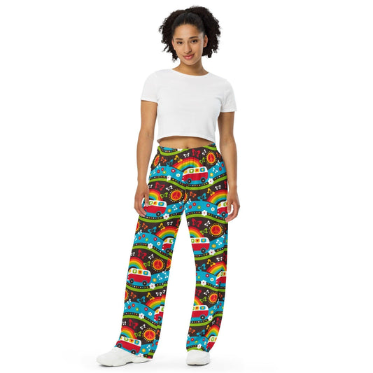 HIPPIE DAY rainbow - Unisex wide-leg pants - SHALMIAK