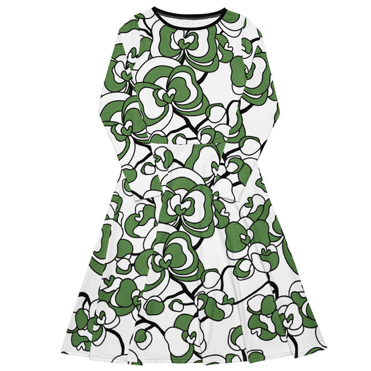 JUBILEE simply green - Midi dress with long sleeves and pockets - SHALMIAK