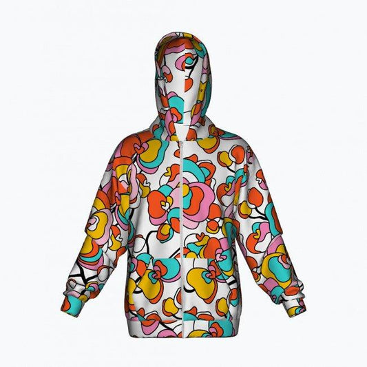 JUBILEE white - Cotton Zipper Hoodie - SHALMIAK