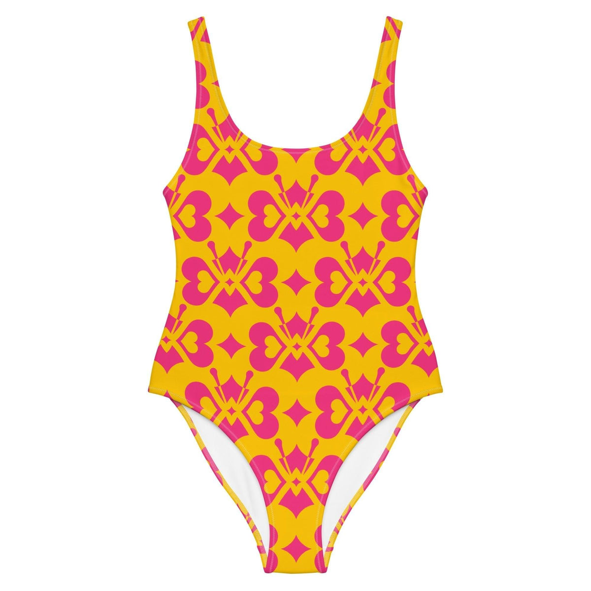 LOVE BUTTERFLY yellow pink - One-Piece Swimsuit - SHALMIAK