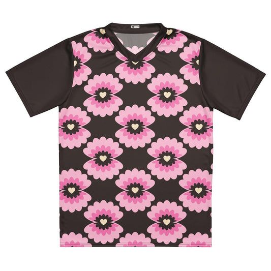 LOVE PEARL pink brown - Recycled unisex sports jersey - SHALMIAK