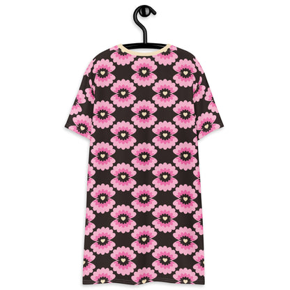 LOVE PEARL pink brown - T-shirt dress - SHALMIAK