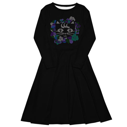 MAGICAT mystic - just cat - Midi dress with long sleeves and pockets - SHALMIAK