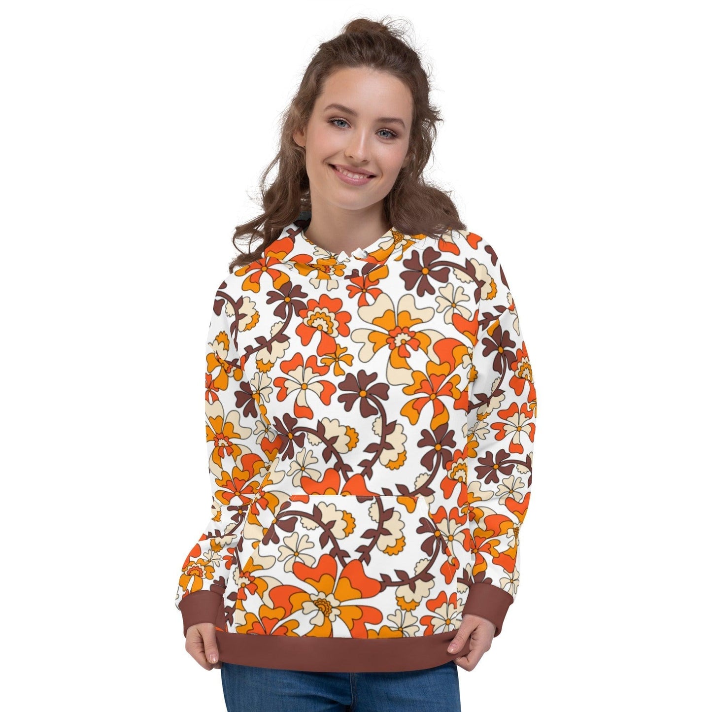 MISS PENNY orange white - Unisex Hoodie (recycled) - SHALMIAK