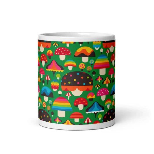 MUSHROOM MANIA green - Ceramic Mug - SHALMIAK