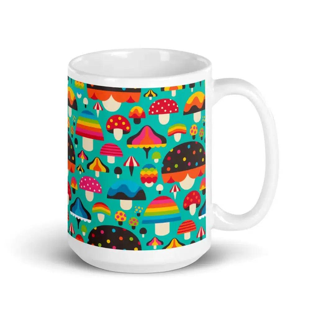 MUSHROOM MANIA mint - Ceramic Mug - SHALMIAK