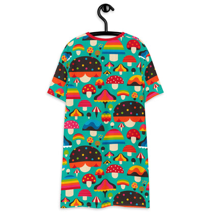 MUSHROOM MANIA mint - T-shirt dress - SHALMIAK