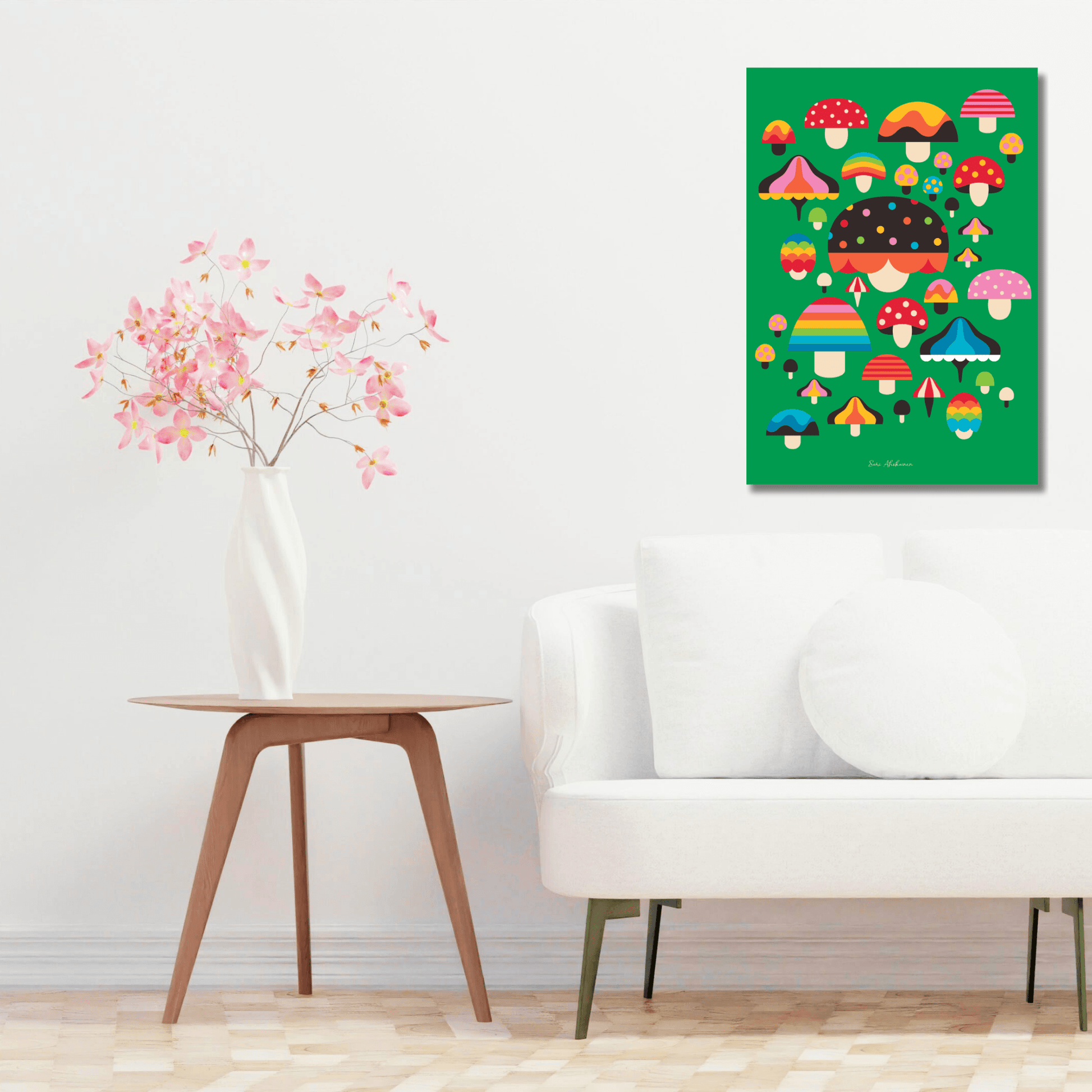 DIGITAL WALL ART - MUSHROOM MANIA green - SHALMIAK