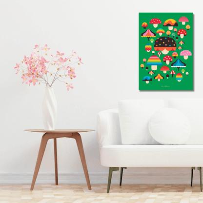 DIGITAL WALL ART - MUSHROOM MANIA green - SHALMIAK