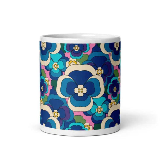 PANSY FANTASY blue pink - Ceramic Mug - SHALMIAK