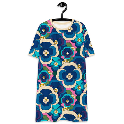 PANSY FANTASY blue pink - T-shirt dress - SHALMIAK