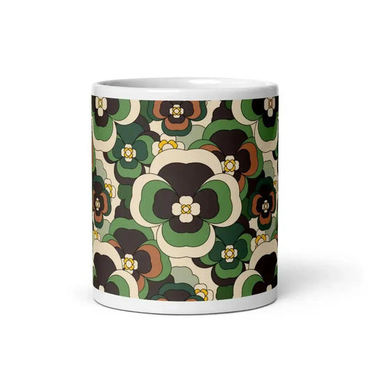 PANSY FANTASY green - Ceramic Mug - SHALMIAK