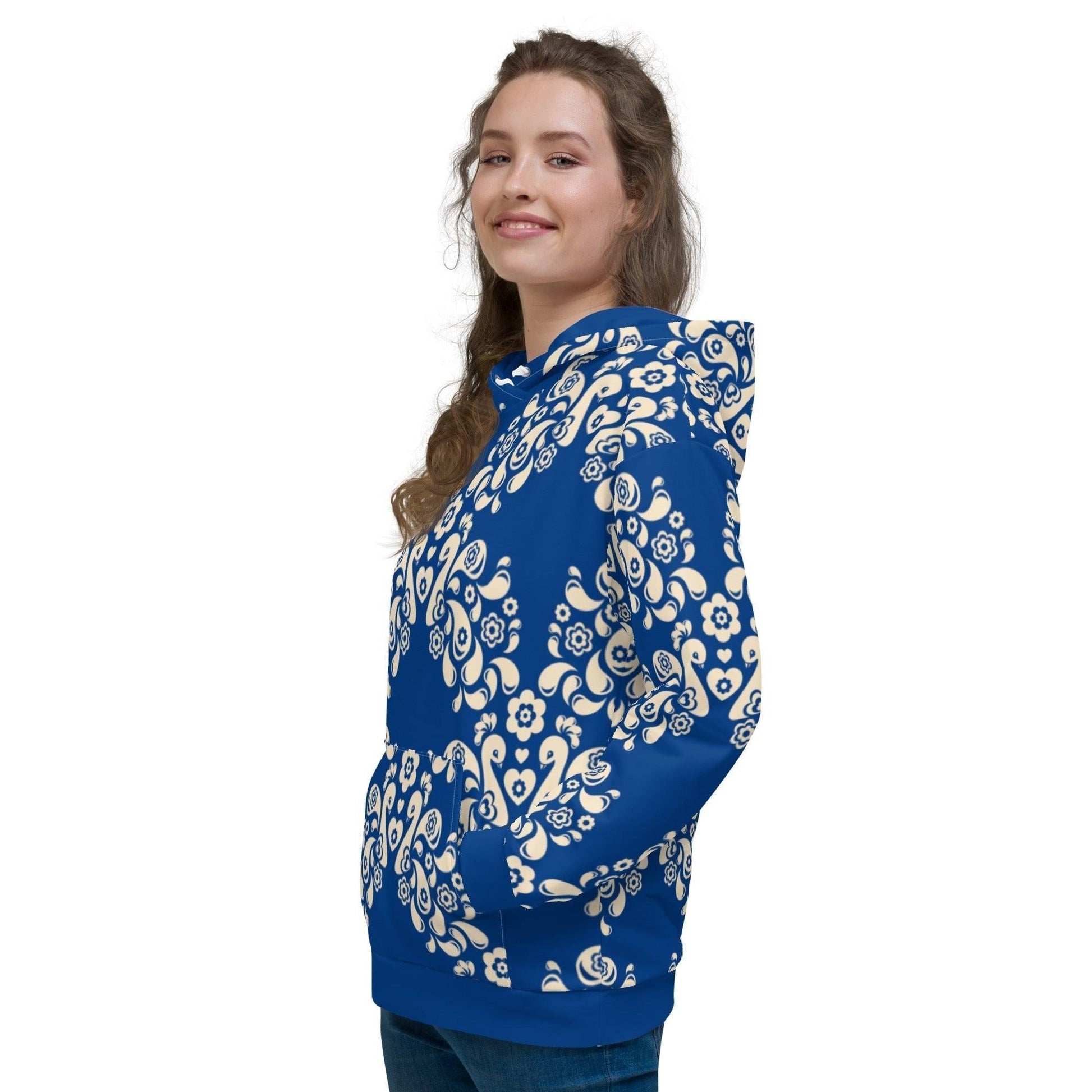 PEACOCK LOVE blue - Unisex Hoodie (recycled) - SHALMIAK