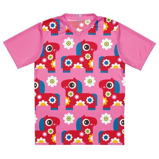 PONY BLOOM pink - Recycled unisex sports jersey - SHALMIAK