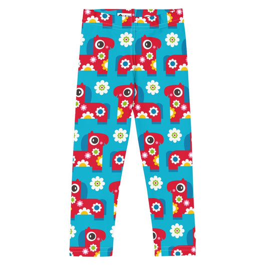 PONY BLOOM turquoise -2- Kid's Leggings - SHALMIAK