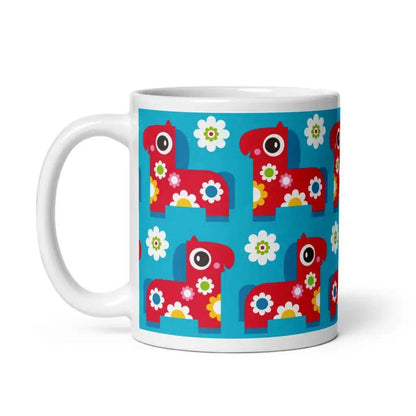 PONY BLOOM turquoise - Ceramic Mug - SHALMIAK