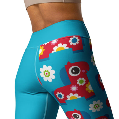 PONY BLOOM turquoise - Yoga Leggings - SHALMIAK