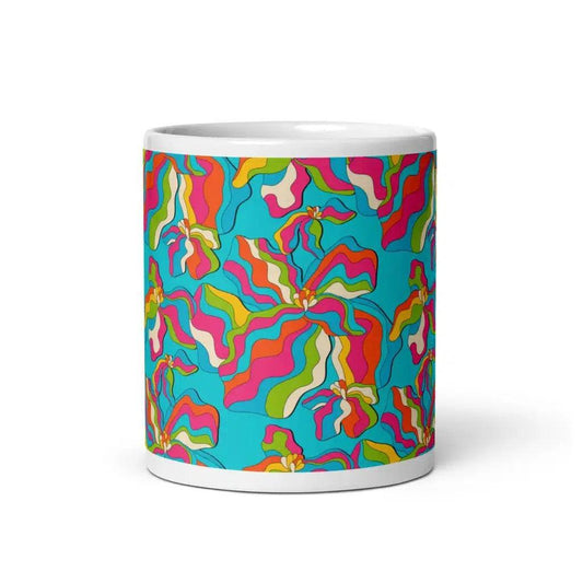 SASSY IRIS turquoise - Ceramic Mug - SHALMIAK