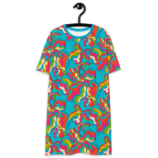 SASSY IRIS turquoise - T-shirt dress - SHALMIAK